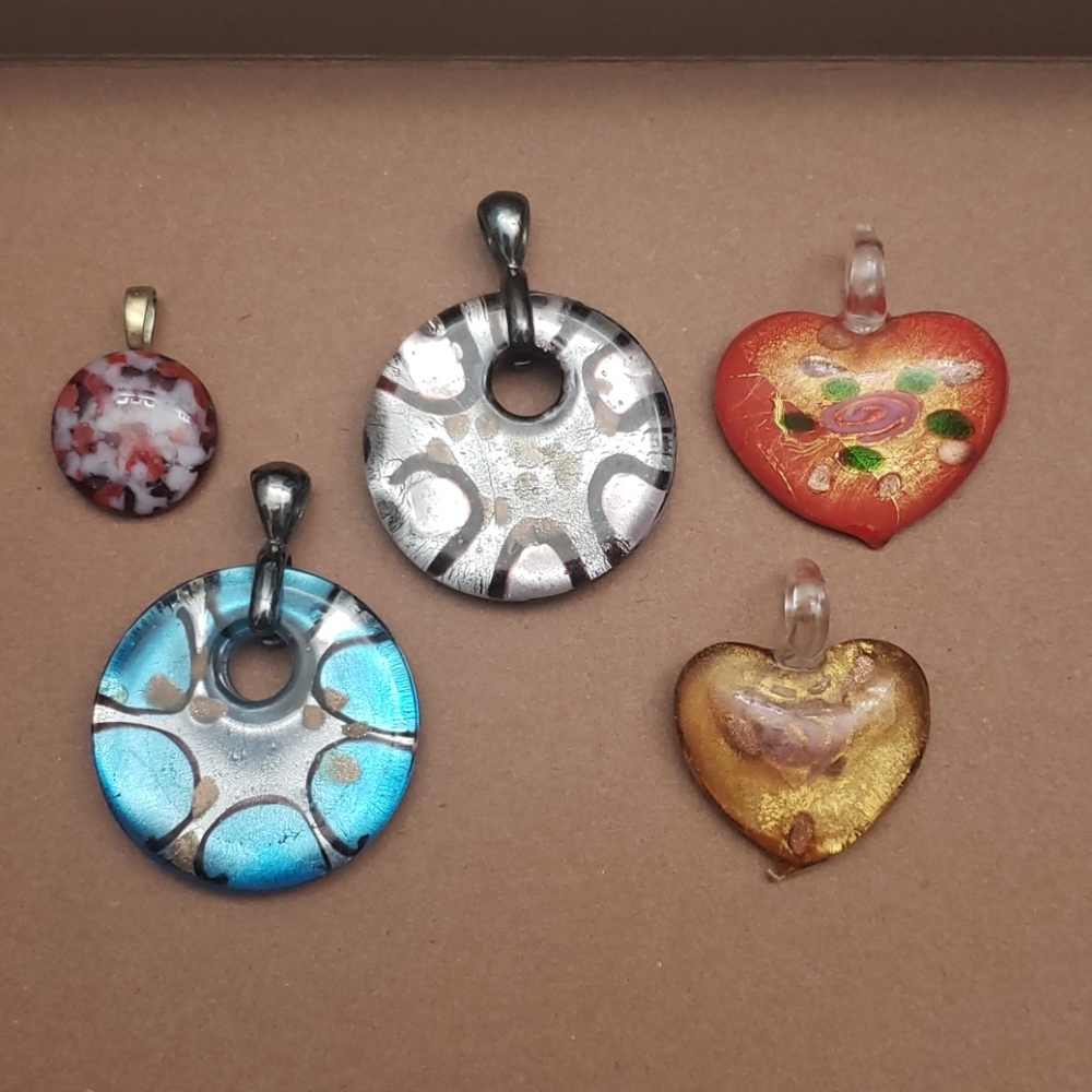 Five Glass Pendants